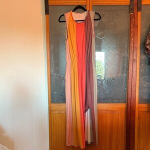 Multicolor Sleeveless Maxi Dress